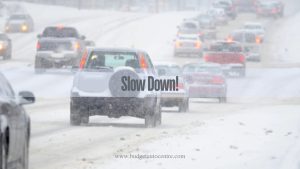 how to drive in snow - slow down