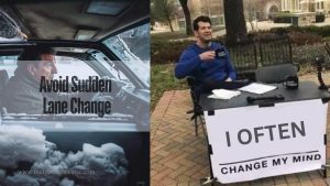 avoid sudden lane change - winter driving in canada