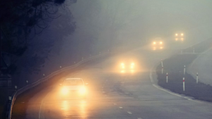 low beam in snowy condition - winter driving in canada